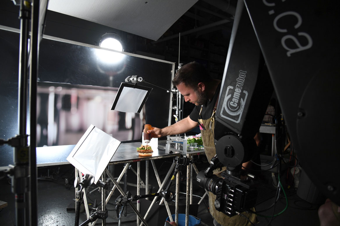 Noah Witenoff is shown behind the scenes in a Montreal studio