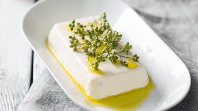 Carmelized Goat Cheese and Garlic Panna Cotta